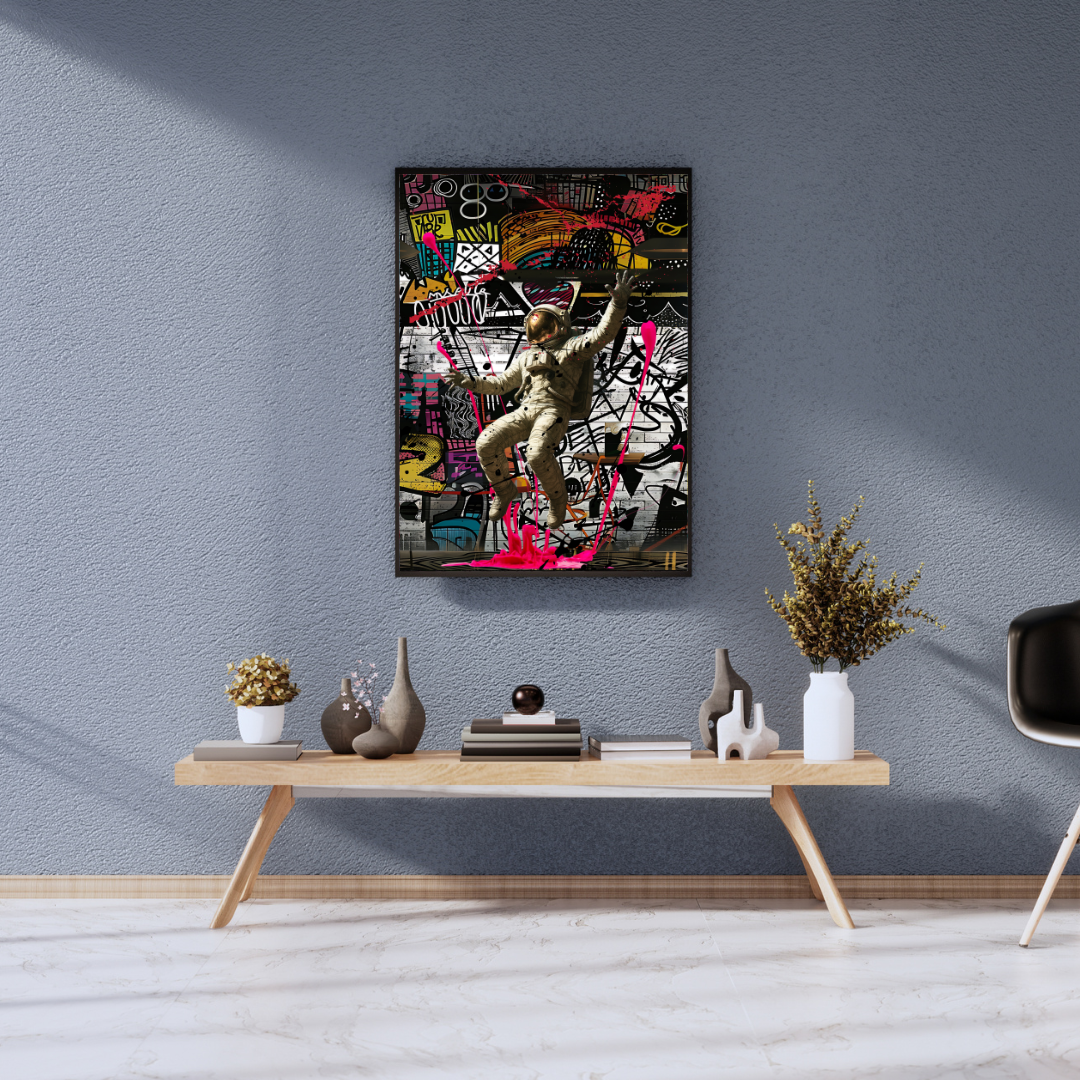 “GALACTIC HERO” – The astronaut in pop art style