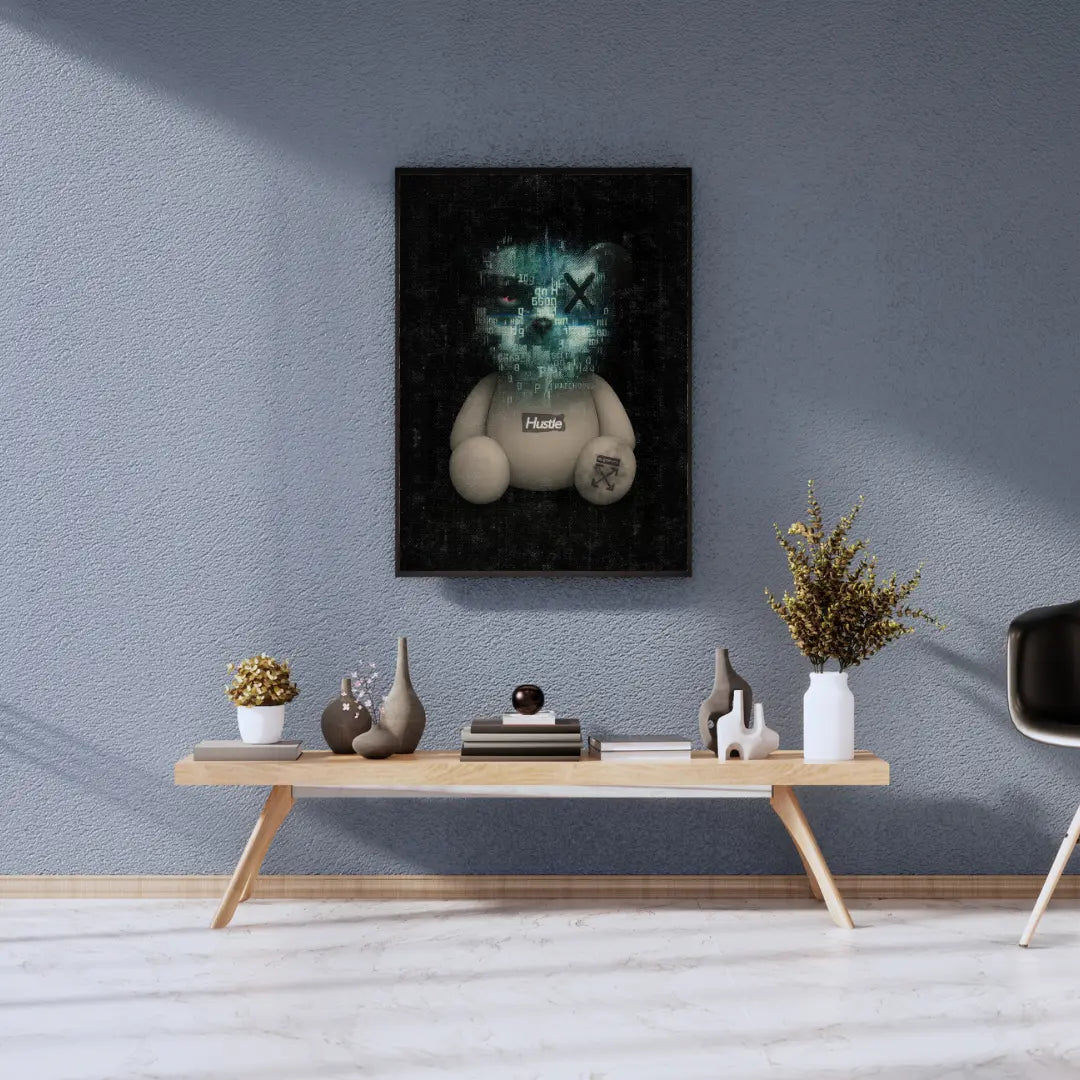“HUSTLE TEDDY” – The business bear in pop art style