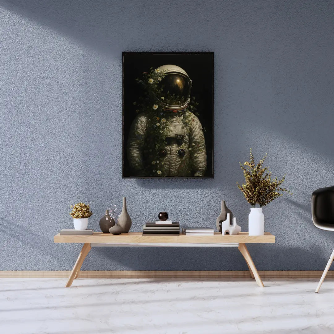 “ASTRONAUT & FLOWERS” – Pop Art Astronaut Image Meets Flower Power
