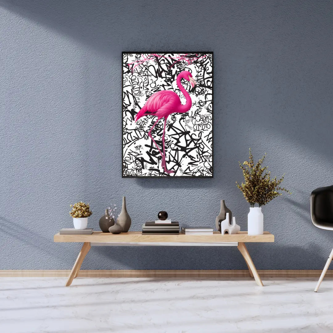 “PINK ATTITUDE” – The Flamingo in Pop Art Style