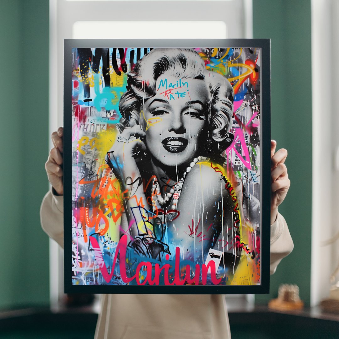 Pop Art Wandbild von Mickey Mouse im modernen, grafischen Stil – lebendige Farben und ein urbaner Twist, der die ikonische Disney-Figur in Popkultur verwandelt