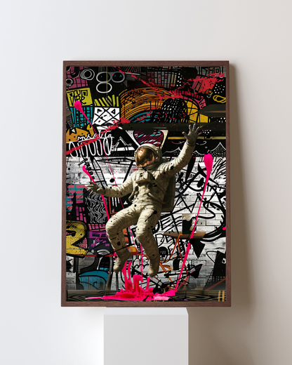 “GALACTIC HERO” – The astronaut in pop art style