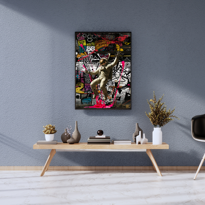 “GALACTIC HERO” – The astronaut in pop art style