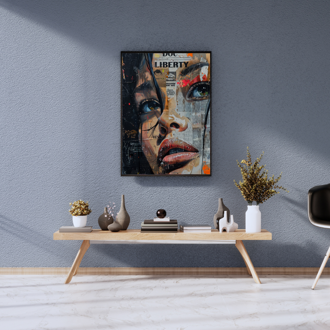Headlines – Collage Art of a Woman in Newspaper Style