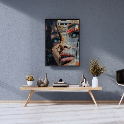 Headlines – Collage Art of a Woman in Newspaper Style