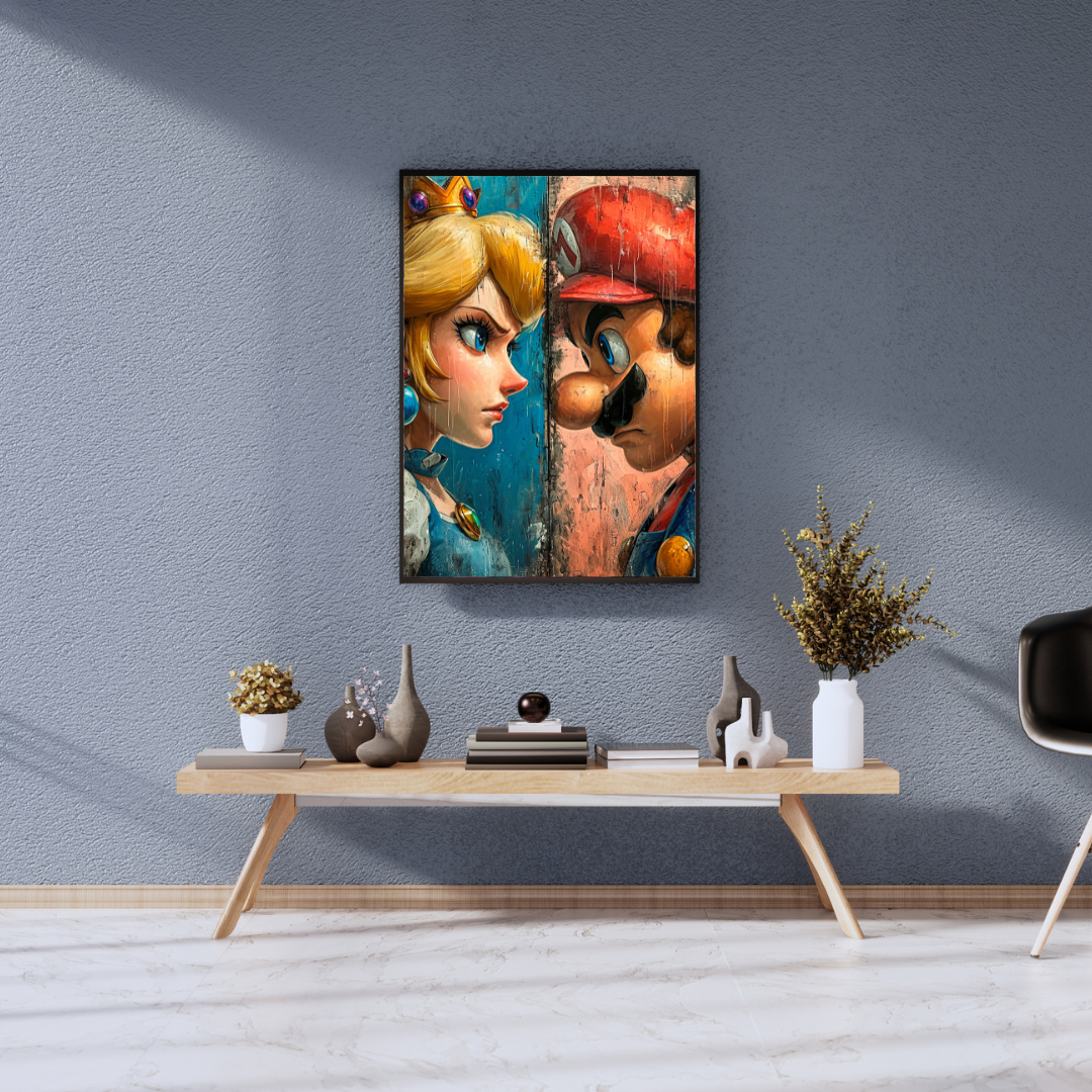 Pixel Lovers – Mario & Peach im Pop Art Style