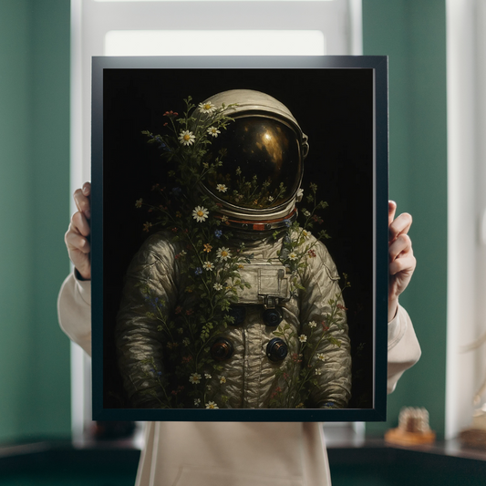 “ASTRONAUT &amp; FLOWERS” – Pop Art Astronaut Image Meets Flower Power